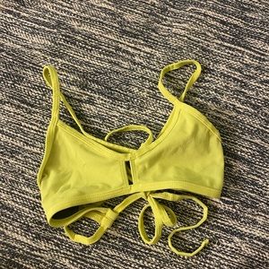 Neon Yellow Crossback Tie Vent Jolyn Top. Size small.